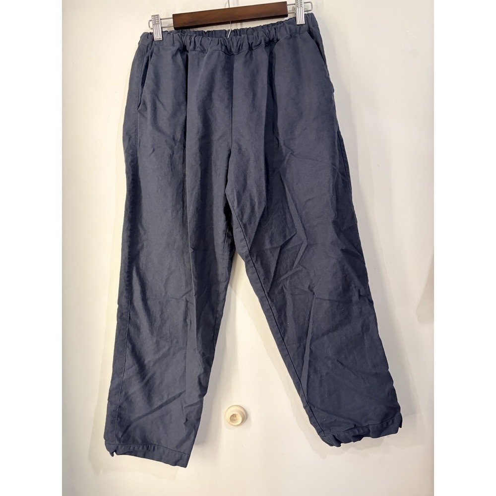 Monpeh Portugal Linen Cotton Pants Japanese Monpe Style Navy Blue L